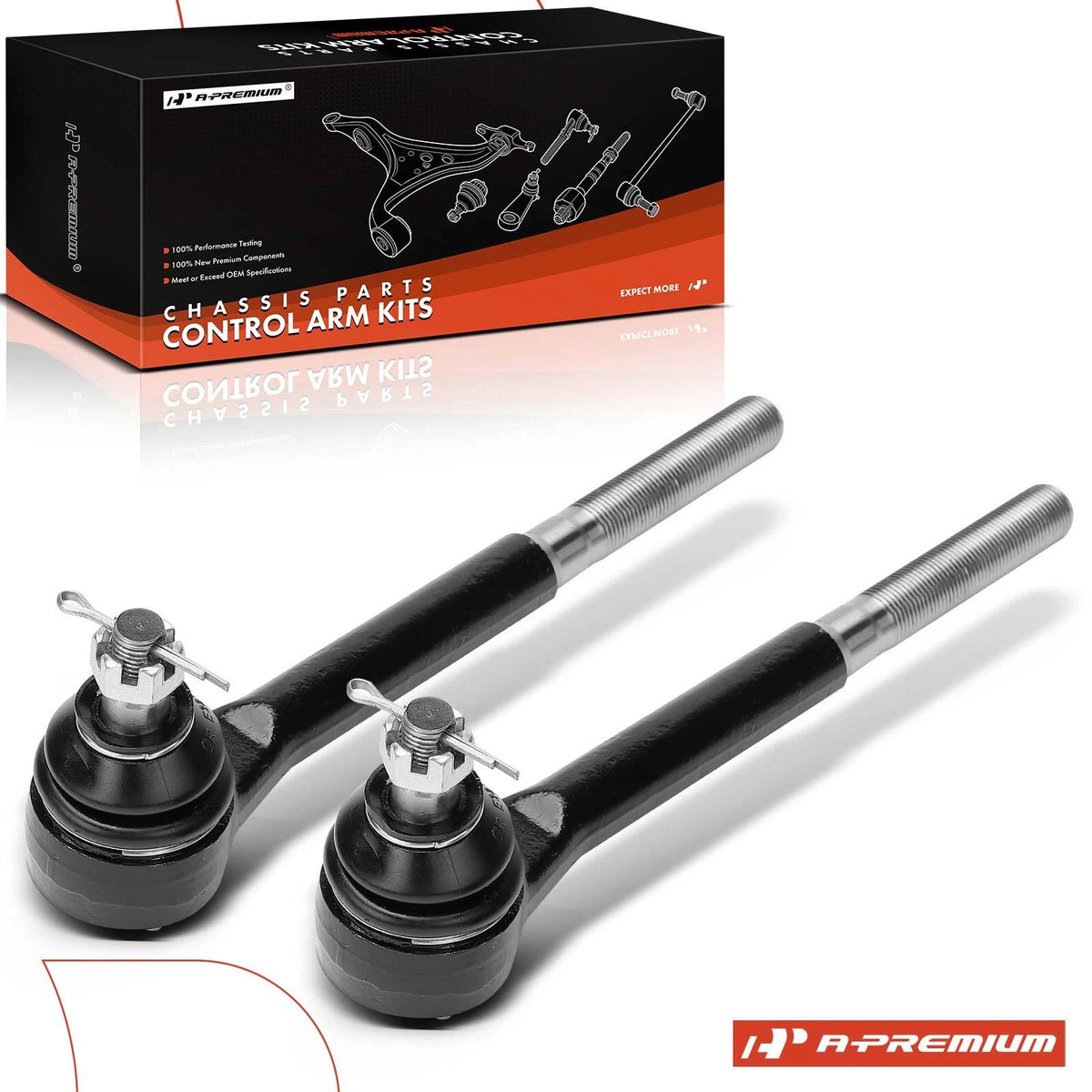 2X Front Outer Tie Rod End for Chevy Malibu (1964–1967) MES333RL, T333, TA5212