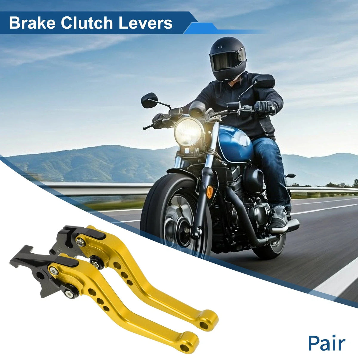 Adjustable Short Brake Clutch Levers for Suzuki SV650 (1999–2009) - Gold Tone