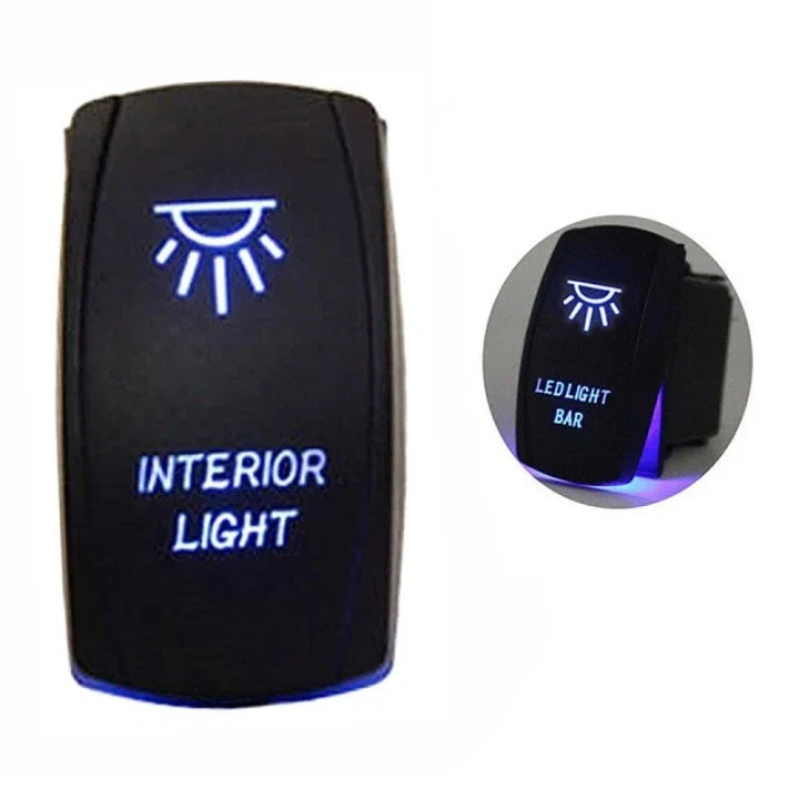 Rocker Switch LED Light Waterproof 20A-10A for Marine Boat (12V-24V)