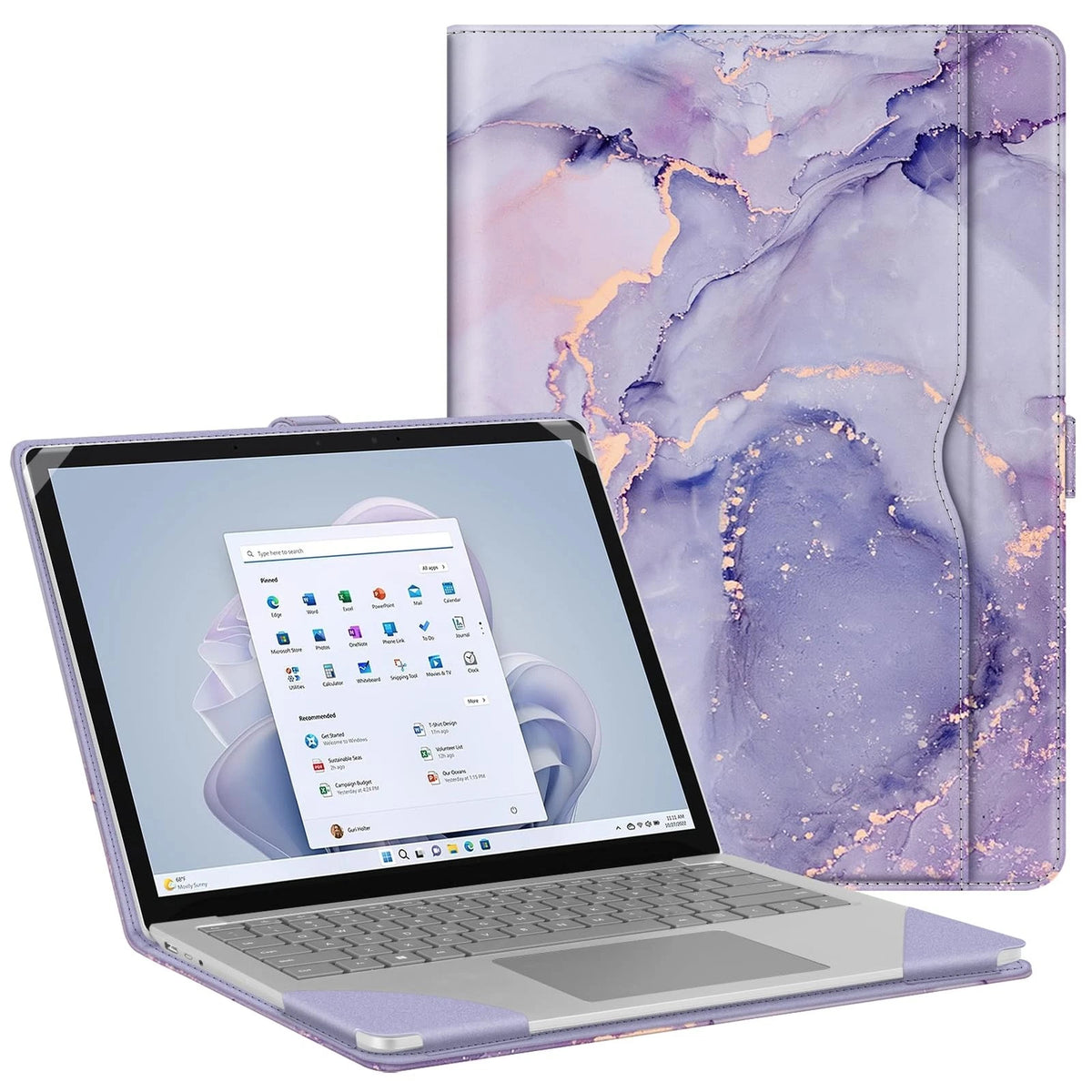 FINTIE Sleeve Case for Surface Laptop 7 13.5in 6/5/4 (13.8in) Lilac Marble