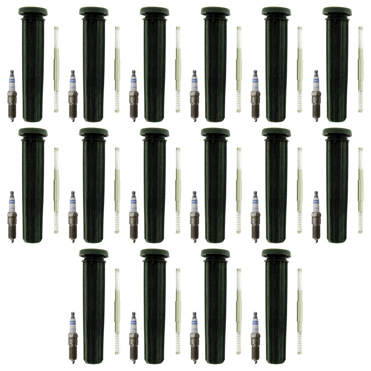 Set of 16 Bosch Platinum Spark Plugs & NGK Coil Boots for 300 Aspen Challenger V8