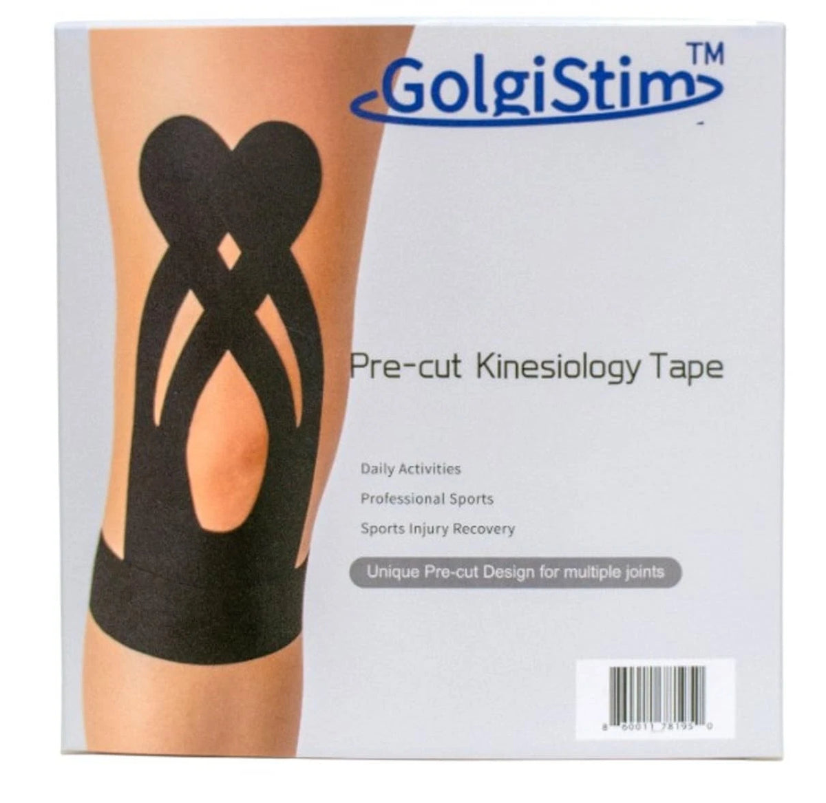 20 Pack Precut Kinesiology Tape for Sports (Waterproof, Elastic, Black)