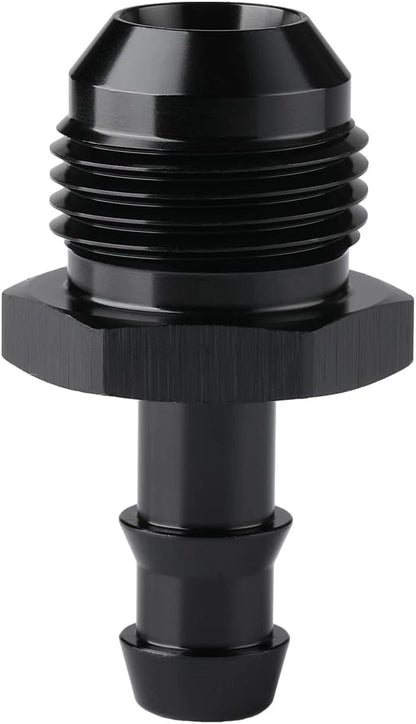 10AN Male Flare to 3/8 Hose Barb Straight Fitting Adapter, Black