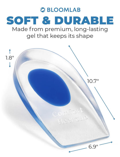 2X Gel Heel Pads for Size M (Men 7–10.5, Women 9–11.5) - Blue