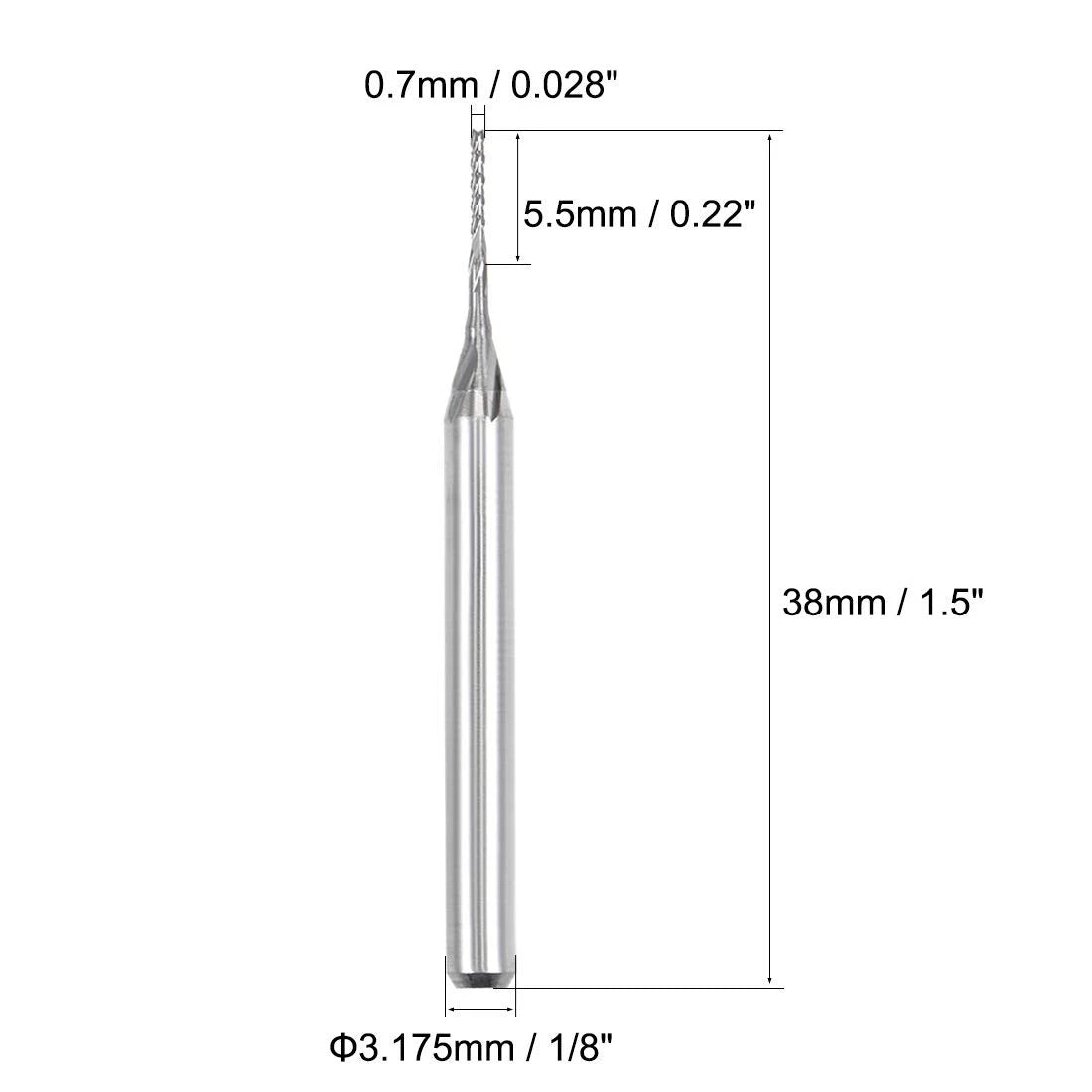 10X 0.7mm Carbide End Mill Engraving Milling Cutter CNC (0.7x5.5mm)
