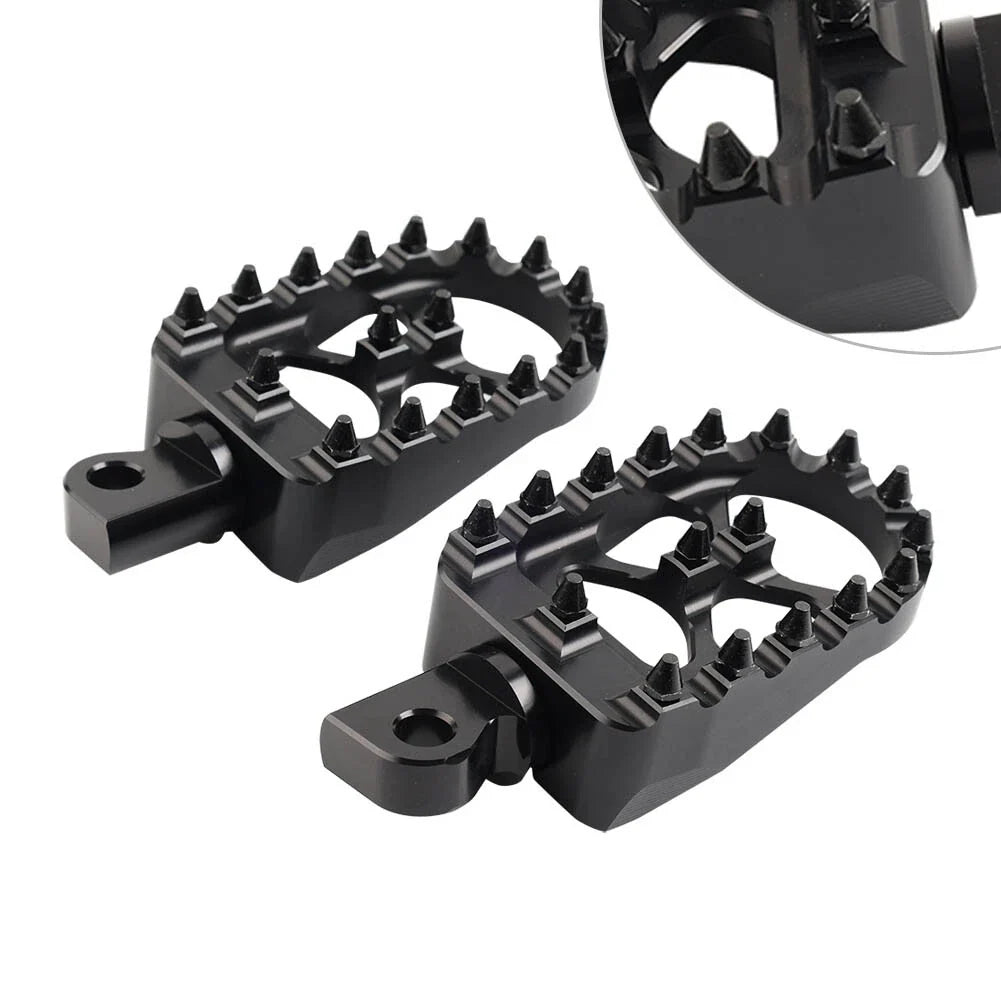 CNC Wide Fat Foot Pegs for Harley Dyna Sportster Fatboy (Pair)