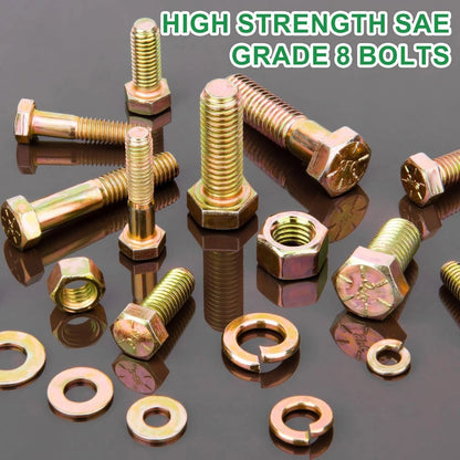 Set of 566 Alloy Steel Bolts & Nuts - Corrosion Resistant, 15 Sizes