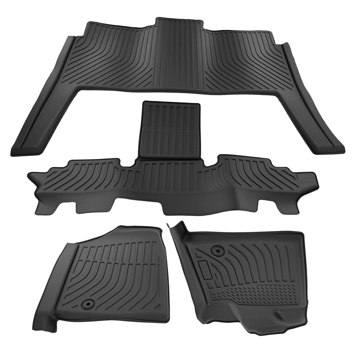 Set of 4 Black Waterproof Floor Mats for Dodge Grand Caravan (2008–2020)