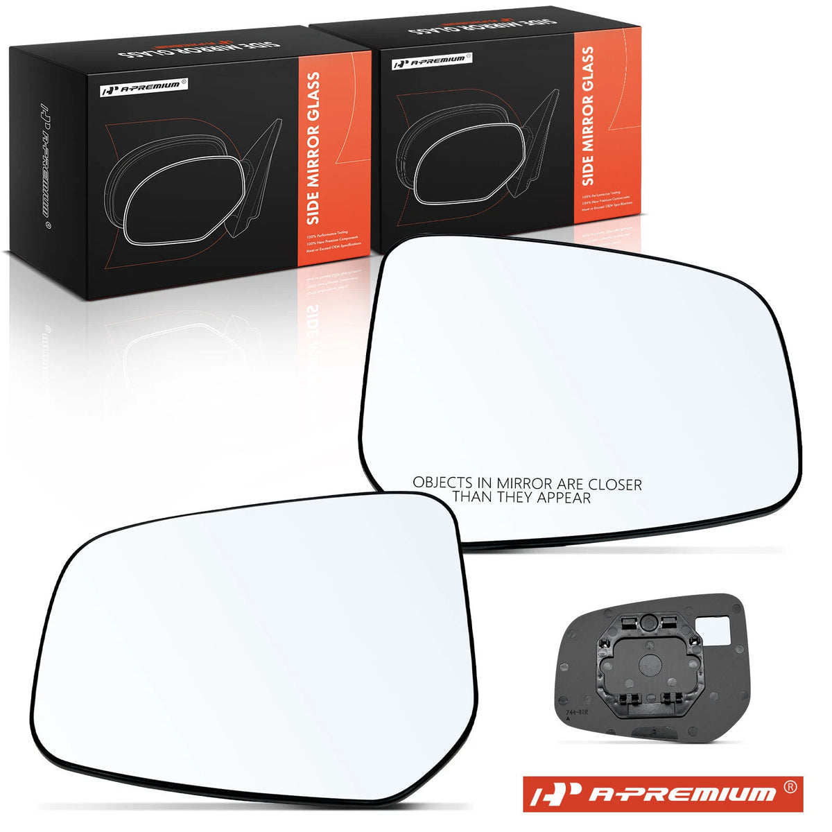 Pair Manual Mirror Glass for Mitsubishi Mirage (2014–2015, 2017–2023) MI1325106, MI1324106, 7632B600, 7632B599
