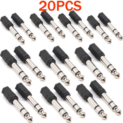 20PCS 3.5mm Stereo F to 1/4" Stereo M Audio Adapters