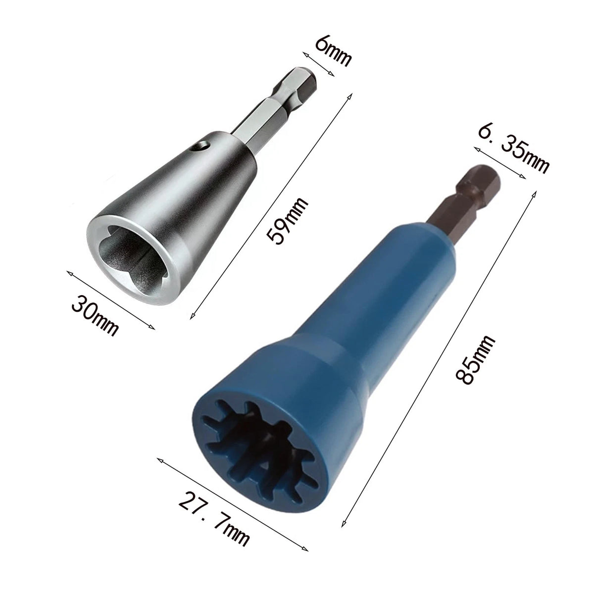 Set of 4 Wire Twister Tools for Drill Spin Connectors 1/4 Chuck