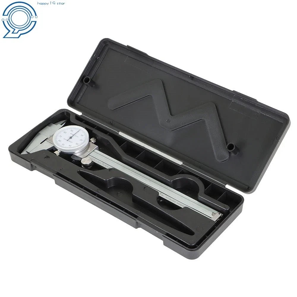 2X Dial Caliper Stainless Steel 6 In Shockproof Gauge 0.001" Accuracy