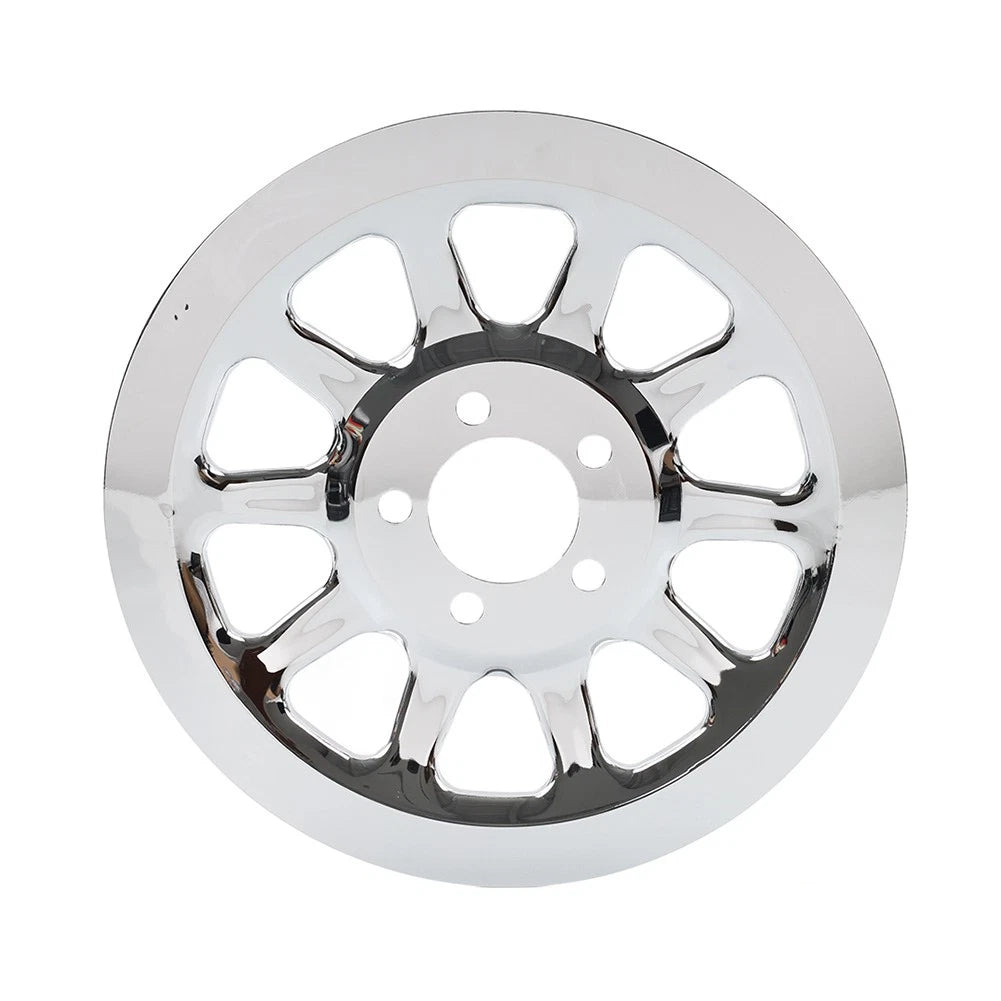 Chrome Outer Rear Pulley Cover Insert for Harley Softail Fat Boy (2007–2017)