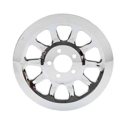 Chrome Outer Rear Pulley Cover Insert for Harley Softail Fat Boy (2007–2017)