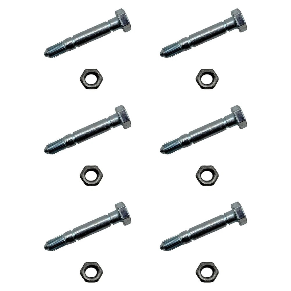 Set of 6 Shear Pins with Nut for John Deere (Fits 2-1/8" x 5/16")