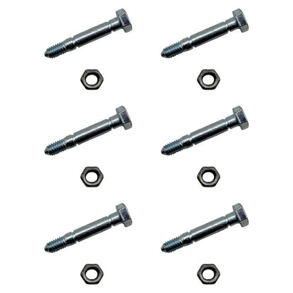 Set of 6 Shear Pins with Nut for John Deere (Fits 2-1/8" x 5/16")