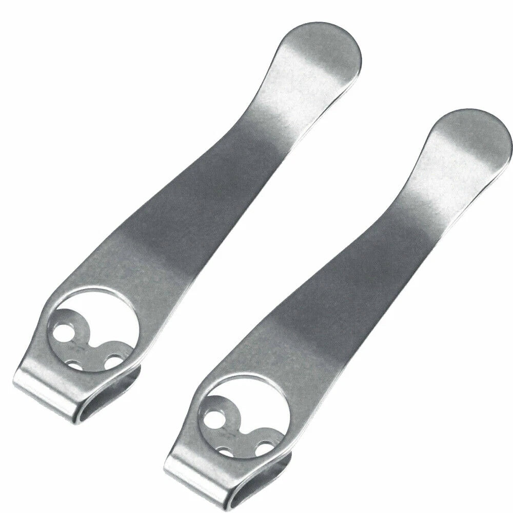 4-Pack Stone Wash Titanium Deep Carry Pocket Clip for Spyderco PM2 Smock Delica