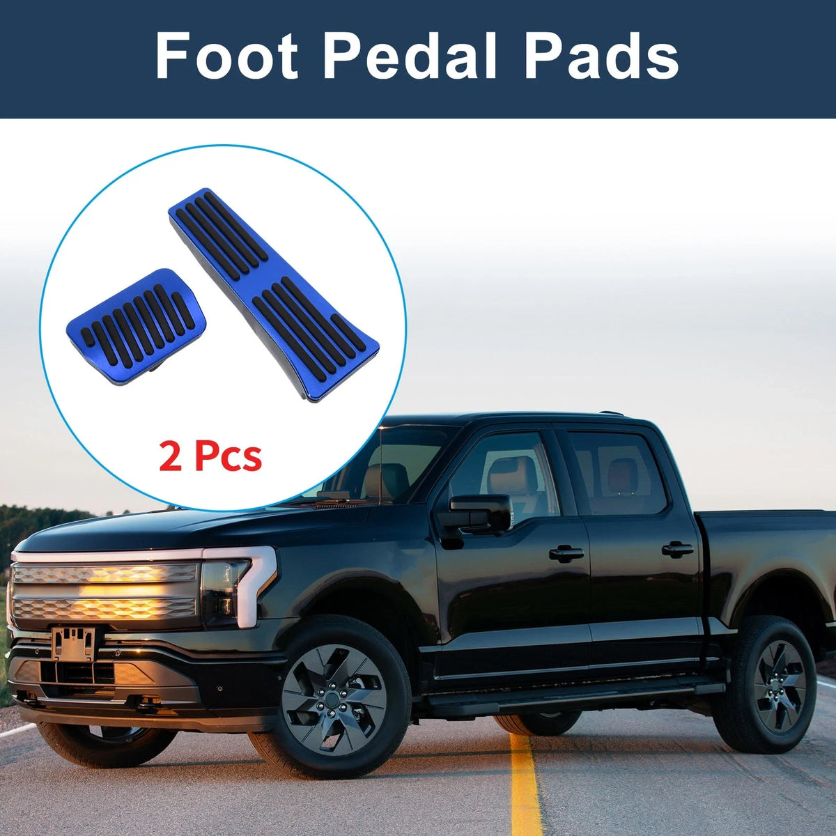 2 Pcs Automatic Foot Accelerator Pedal Covers for Ford Explorer (2020–2023) Blue
