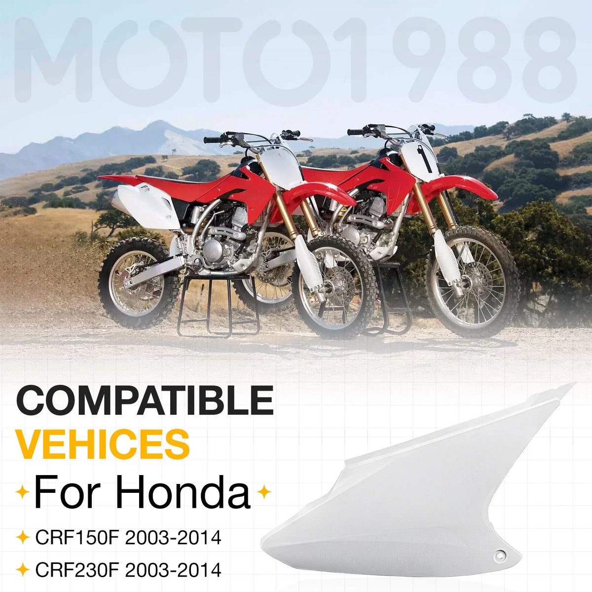 Left Side Number Plate for Honda CRF150F CRF230F (2003–2014) 83600-KPS-900ZA