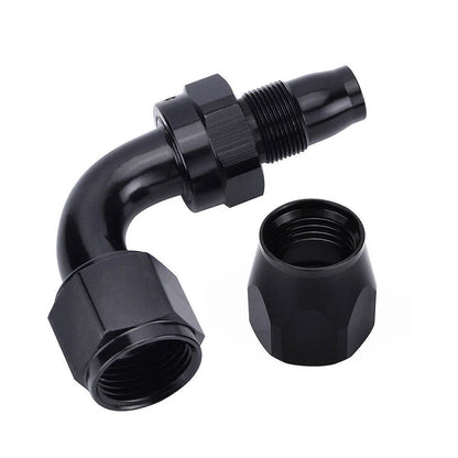 2Pcs AN6 90° Black Swivel Hose End Fitting Adaptor for Oil Fuel Line