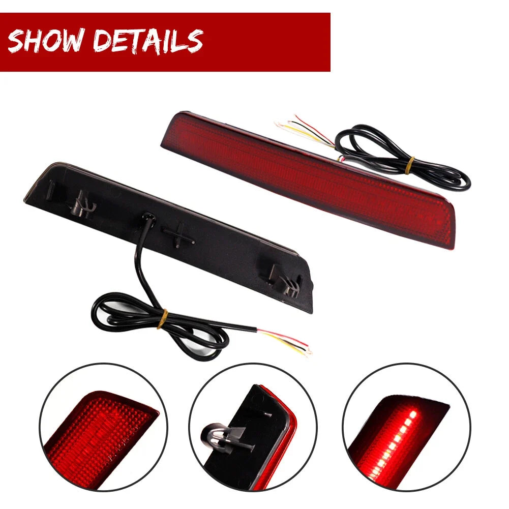 Set of 2 Red Lens Bumper Reflector Signal Lights for Chevrolet Equinox