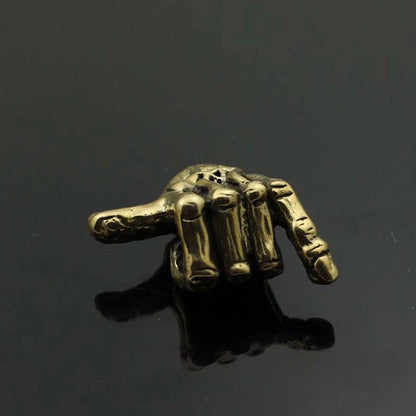 Solid Brass Hand Shaped Lanyard Bead for Paracord Knife Tool