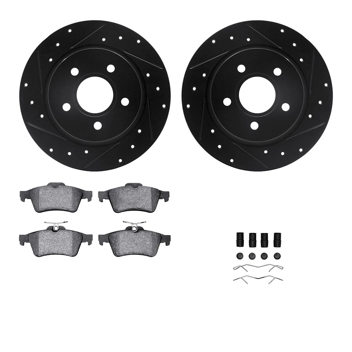 2X Brake Disc and Pad Kit Set for Ford Focus (2012–2018) WHUH1-54070