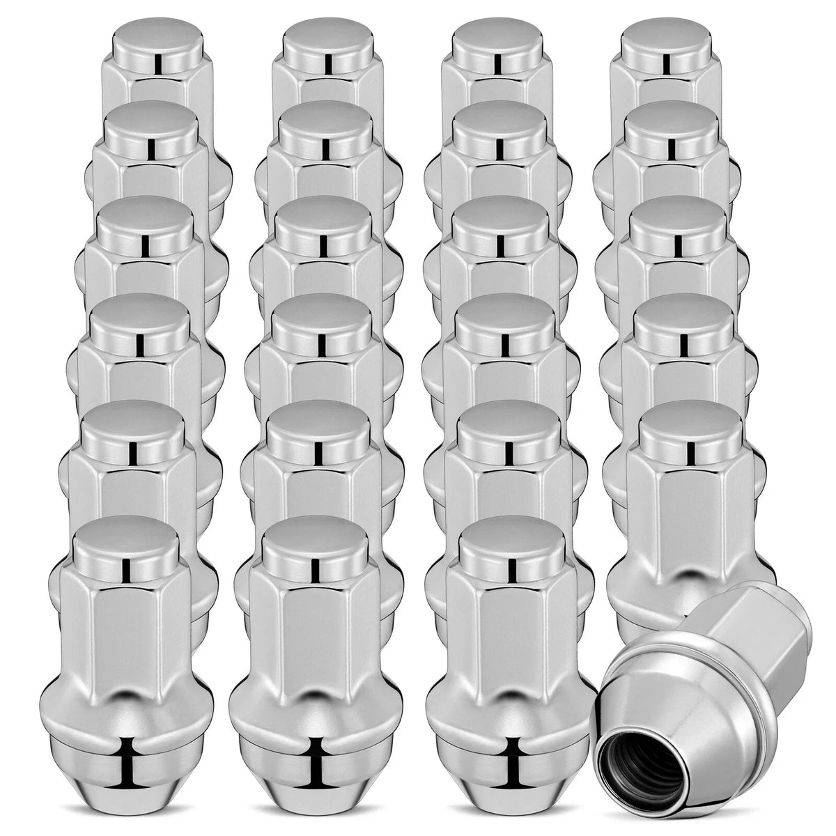 Set of 24 Chrome 14x2 Lug Nuts for Ford F-150/250/350 (2004–2014)