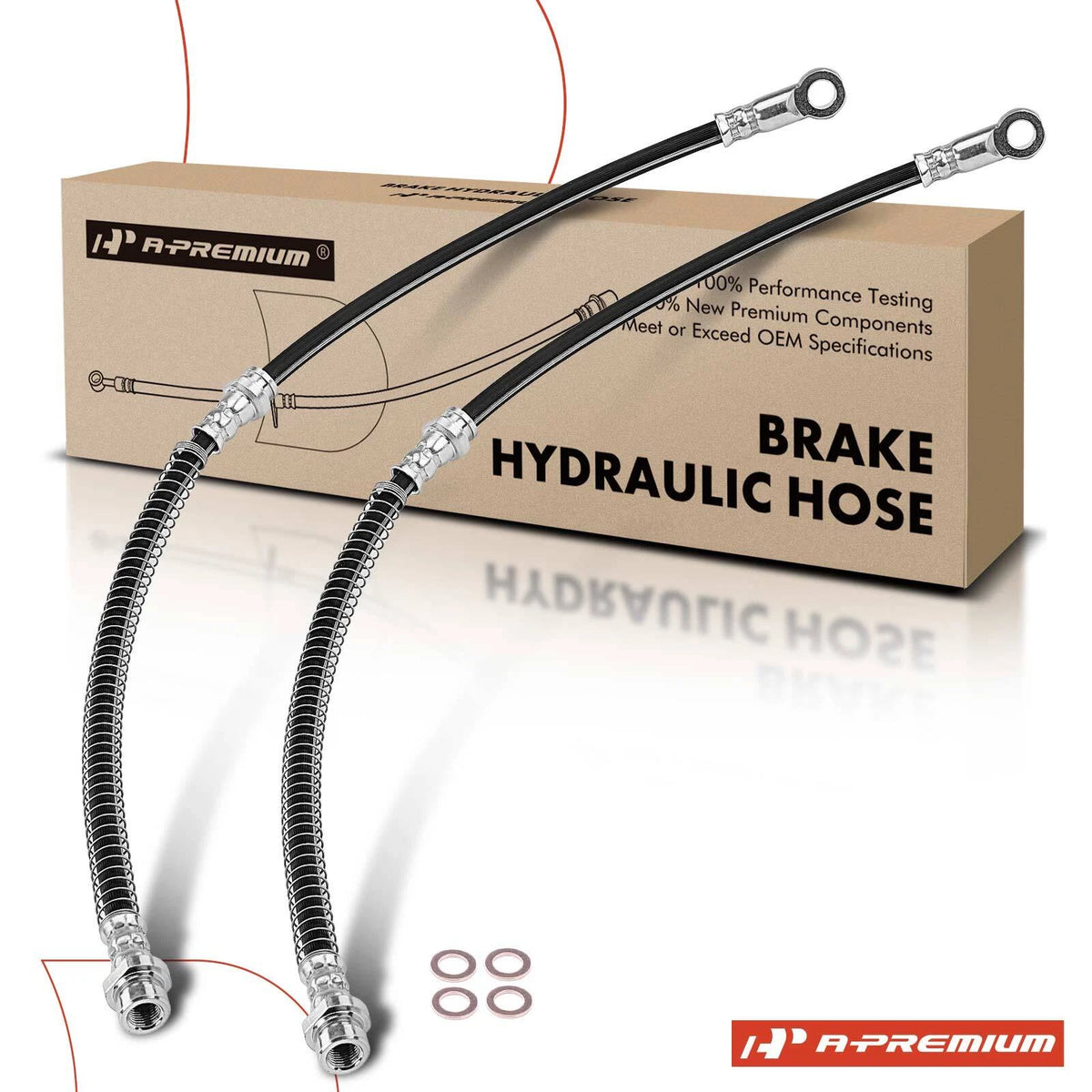 2X Front Brake Hydraulic Hose for Mitsubishi Lancer (2002–2006) MR407889, 2201721