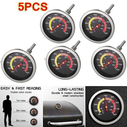 5X Temperature Gauge Thermometer for BBQ Grill Smoker Pit