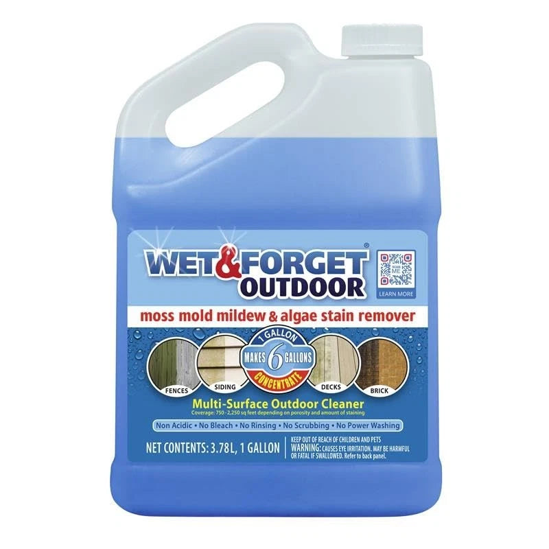 Wet & Forget Moss, Mold, Mildew & Algae Stain Remover 128 Fl Oz (Pack of 1)