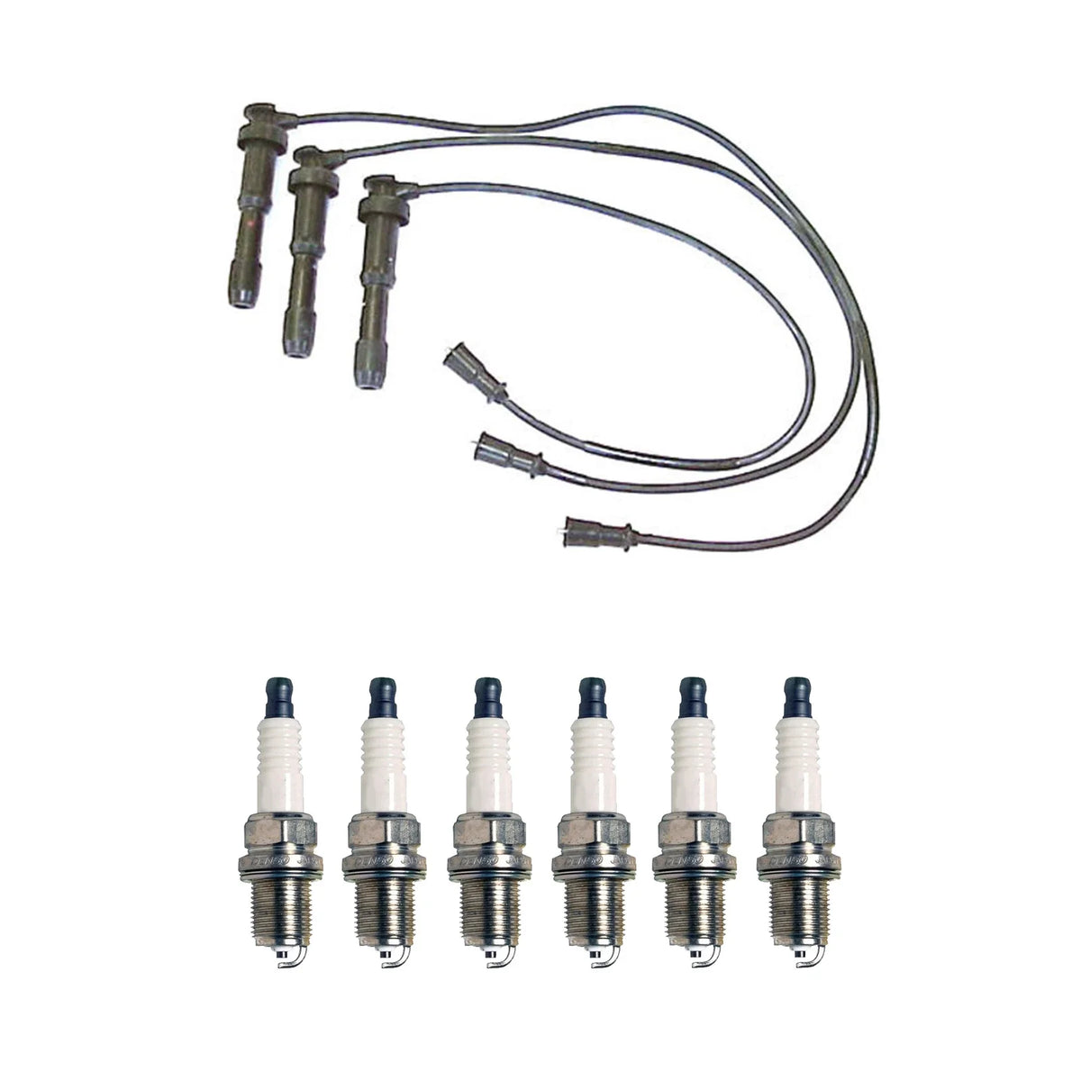 Denso 7mm Wire Set & 6 U-Groove Spark Plugs Kit for Hyundai Kia (3.0L, 3.5L)