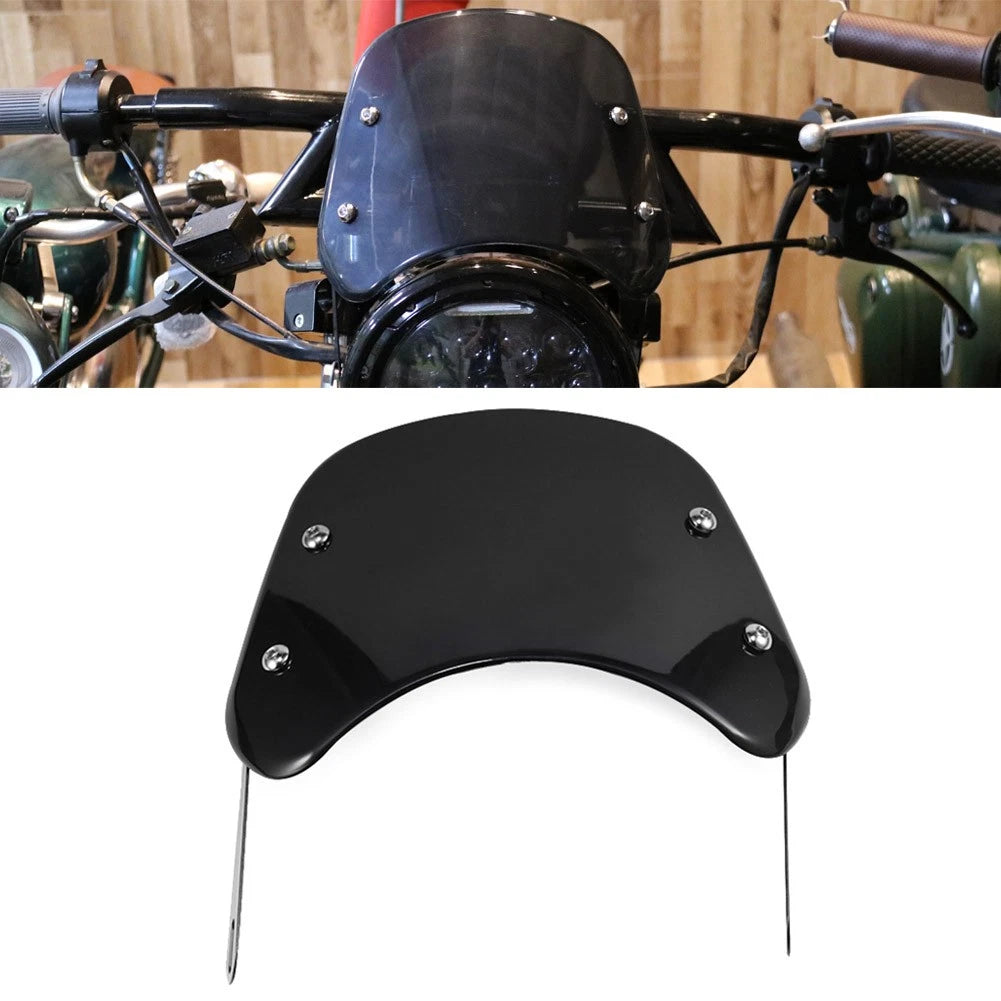 1x Motorcycle Headlight Windshield Universal Windscreen for 5-7" Round Headlamp