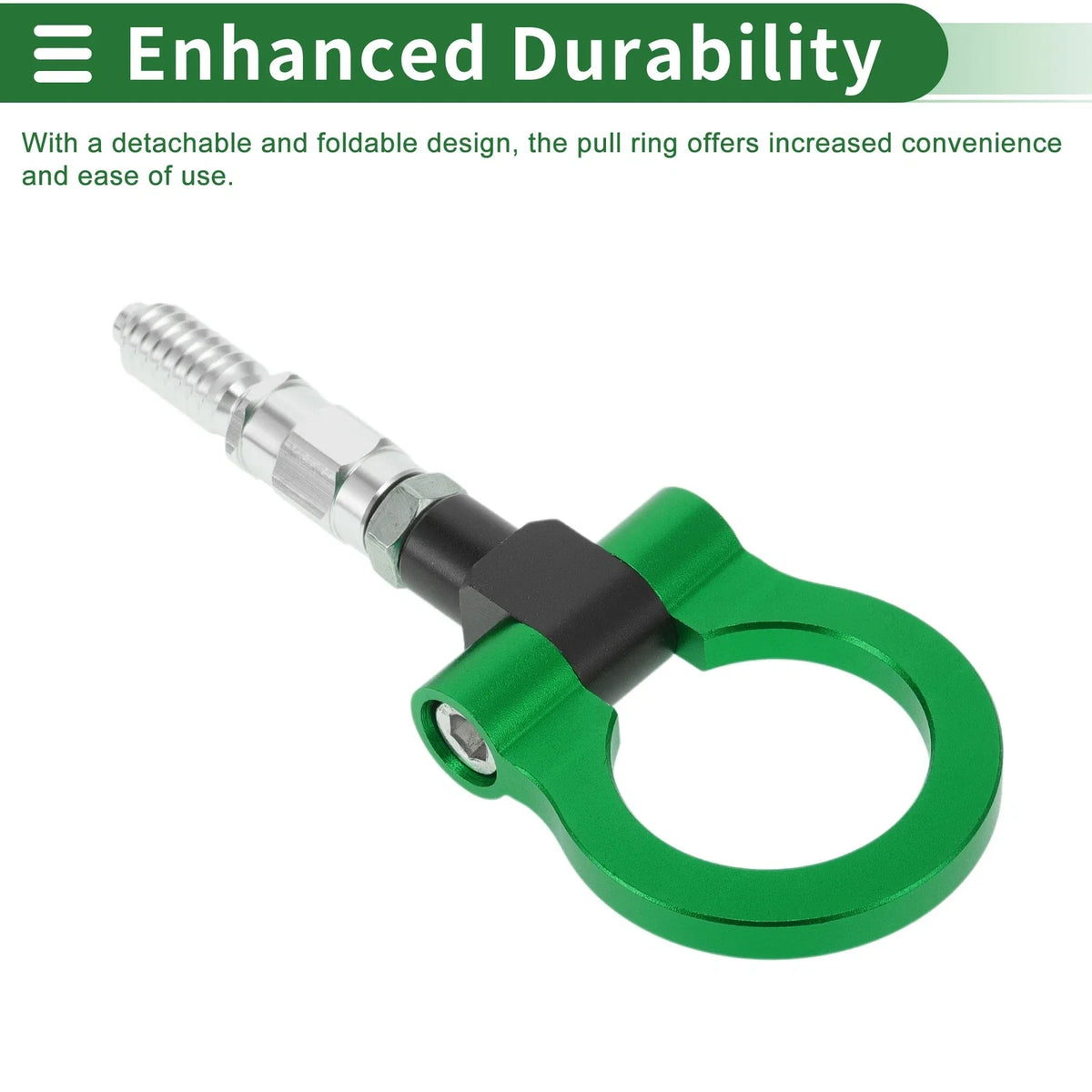 Tow Hook Set for Ford Focus (1998–2025) 15.6mm Aluminum Alloy Green