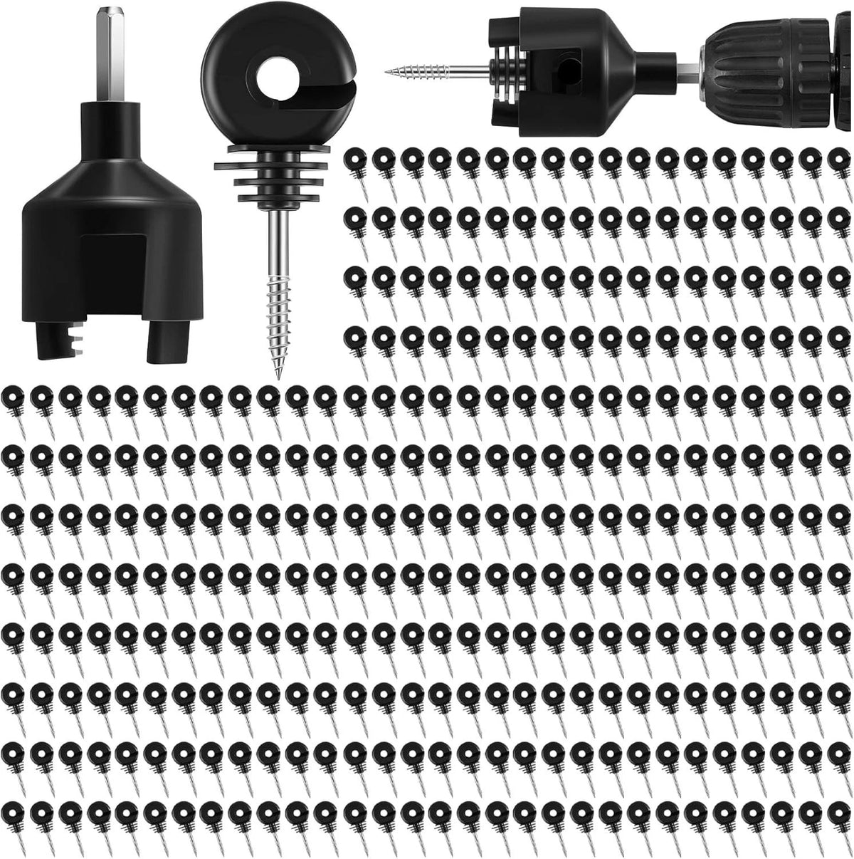 400 Pcs Heavy-Duty Electric Fence Insulators with Socket Tool for Secure Fencing