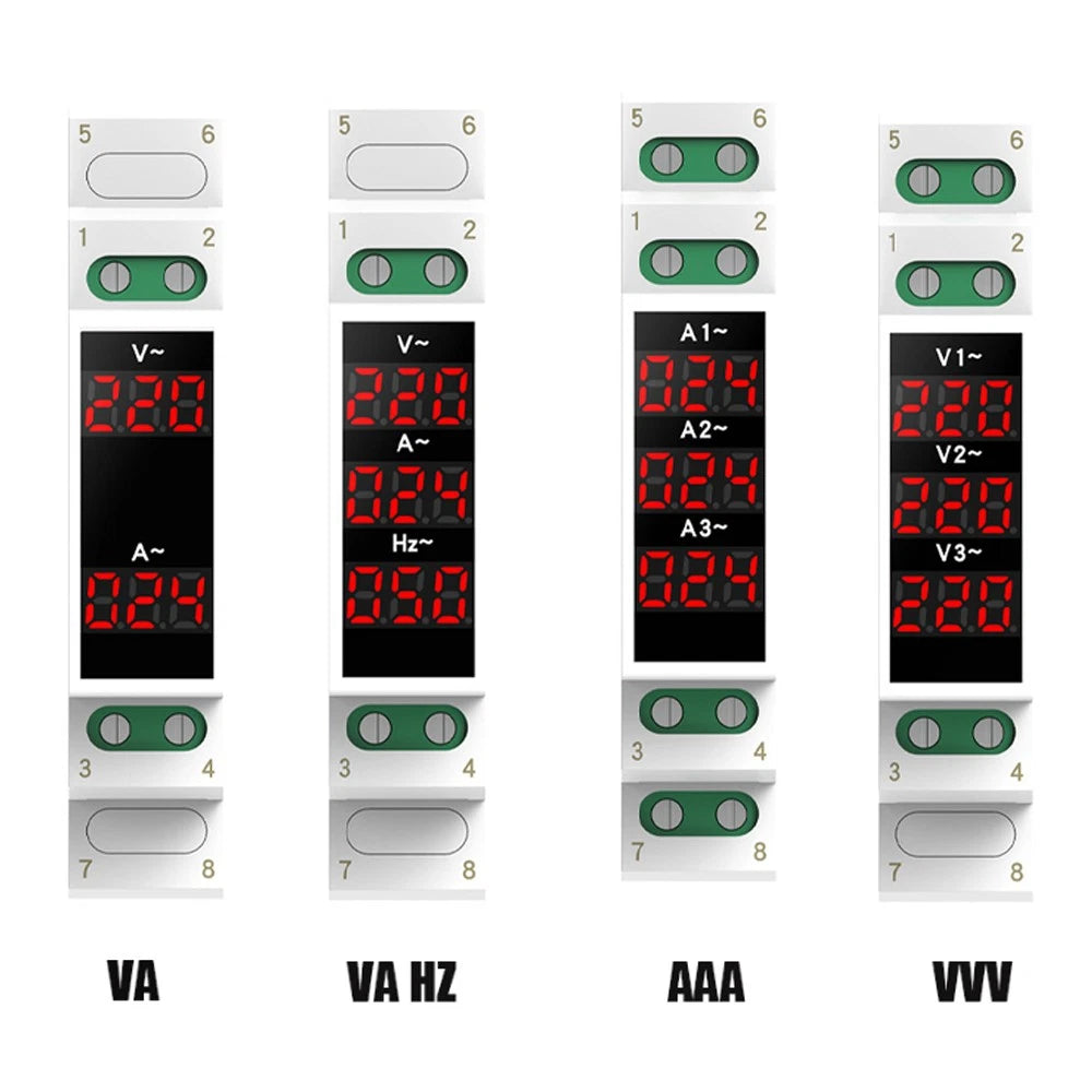 Mini Current Meter Digital Display for AC 80-500V 1-100A Din Rail