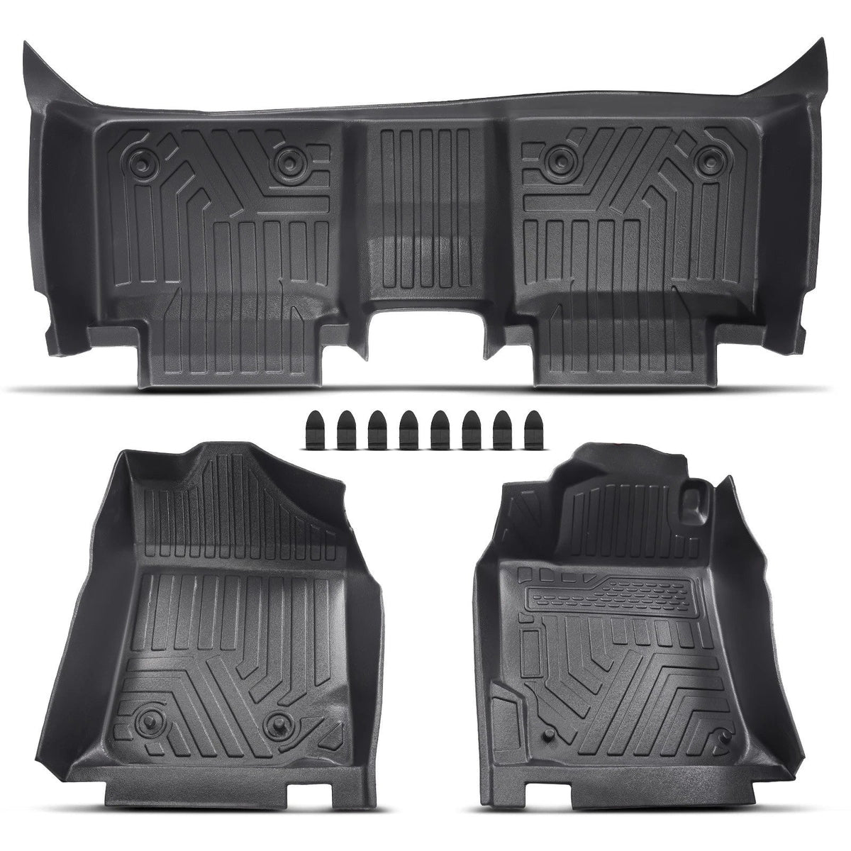 Floor Mats Kit for Toyota Camry (2007–2011) TPE Rubber Front & 2nd Row