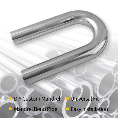 2X 2.5 Inch Mandrel Bend Exhaust Pipe for Universal Fit (T304 Stainless Steel)