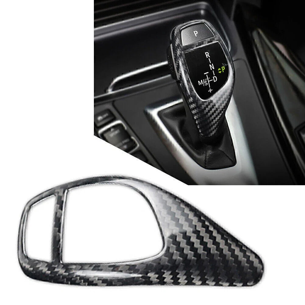 Carbon Fiber Gear Shift Knob Cover Trim for BMW 1 2 3 4 5 6 Series X3 X5 (2000–2023)