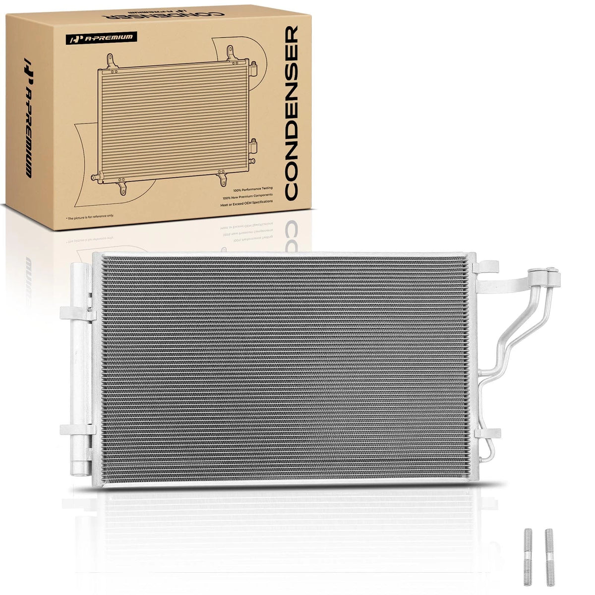 A/C Condenser w/Bracket & Receiver Drier for Hyundai Elantra (2014–2016) 976063X600, 976063X601, 4519