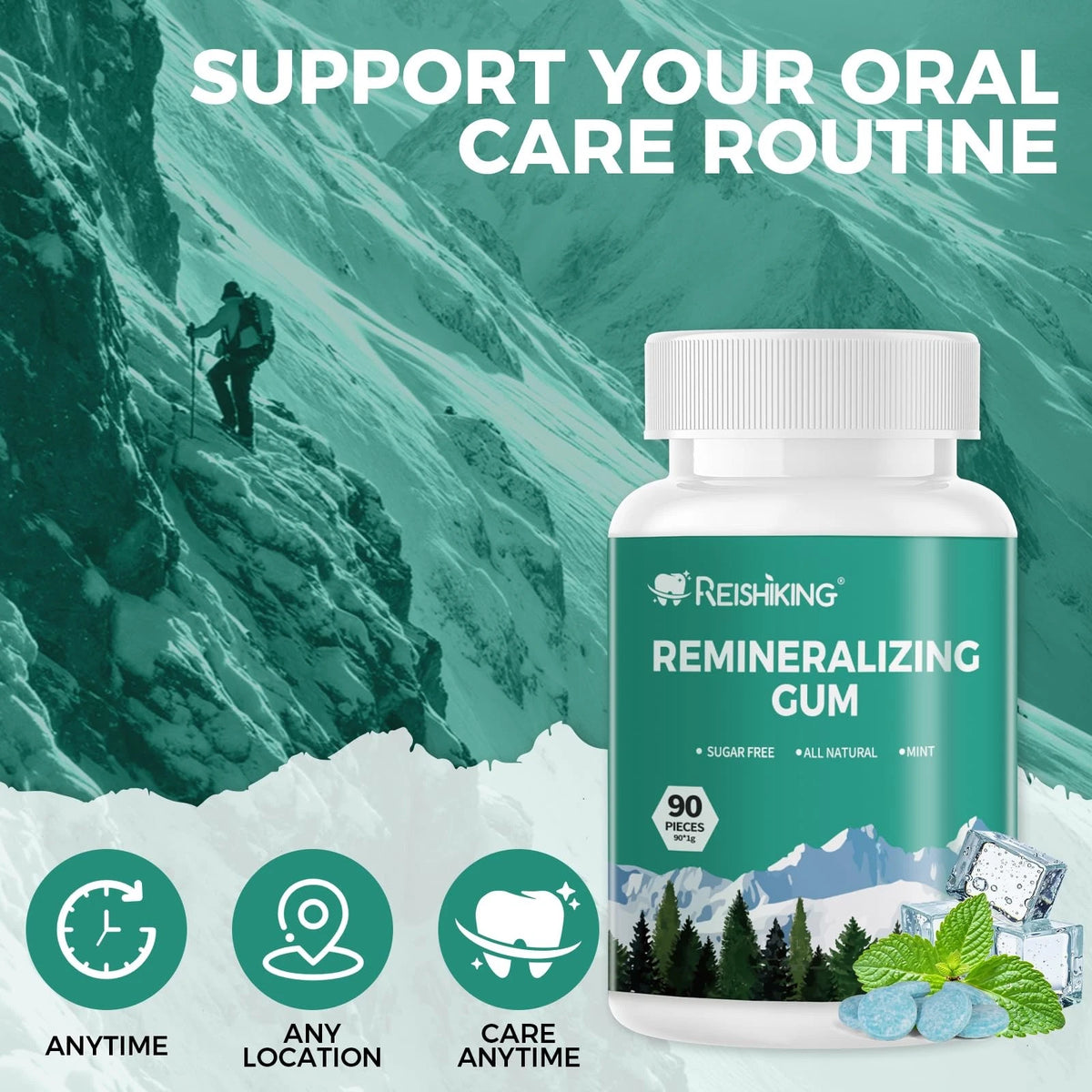 90 Pieces Remineralizing Gum for Teeth (Pack of 1)