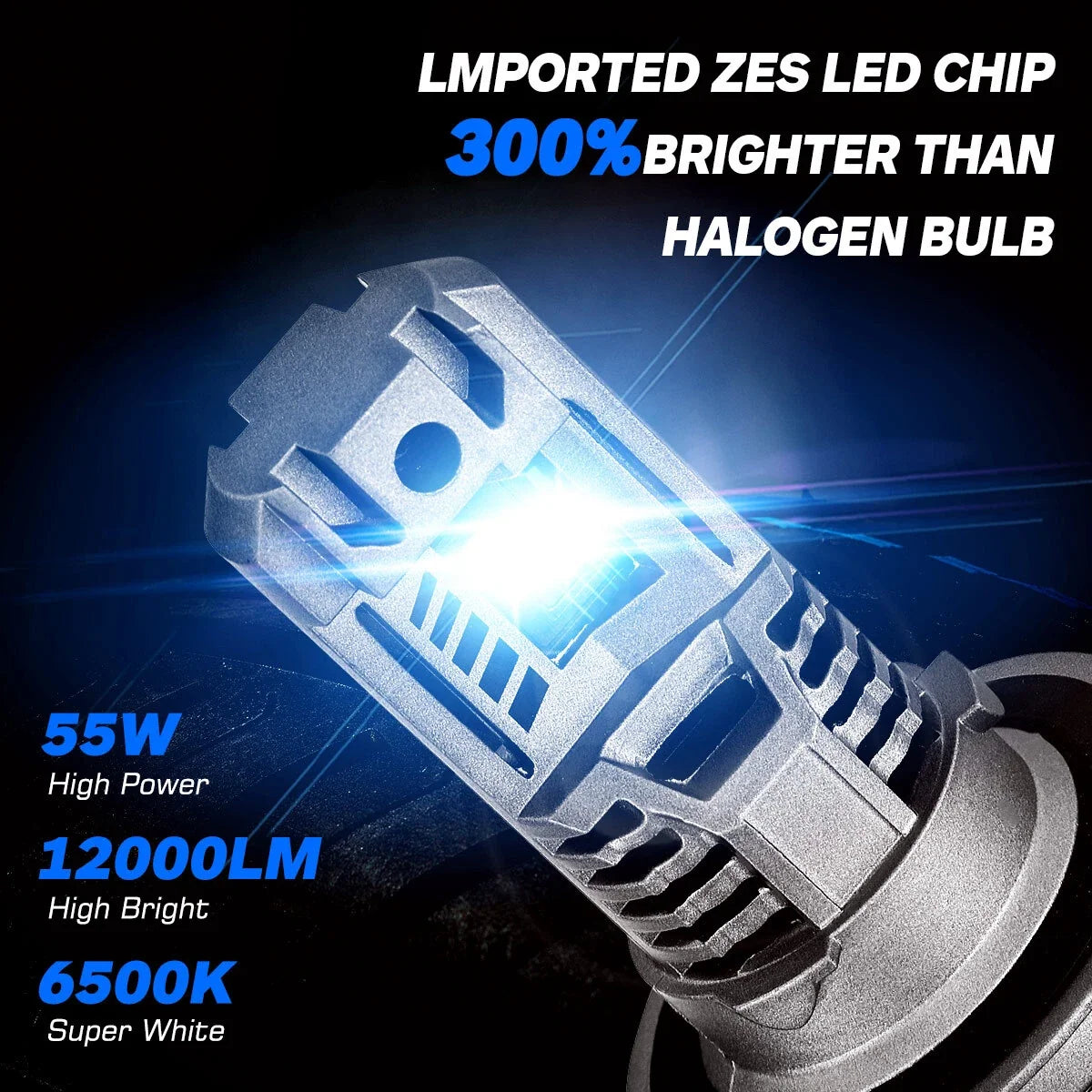 2X H13 9008 LED Headlight Bulbs for Canbus Plug Play (2010–2023)