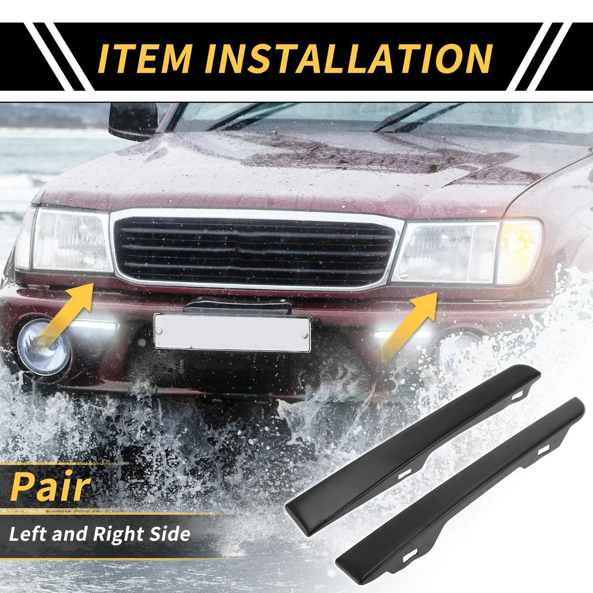 Pair Front Bumper Grille Headlight Filler for Toyota Tacoma (2005–2015) No. 5251335020