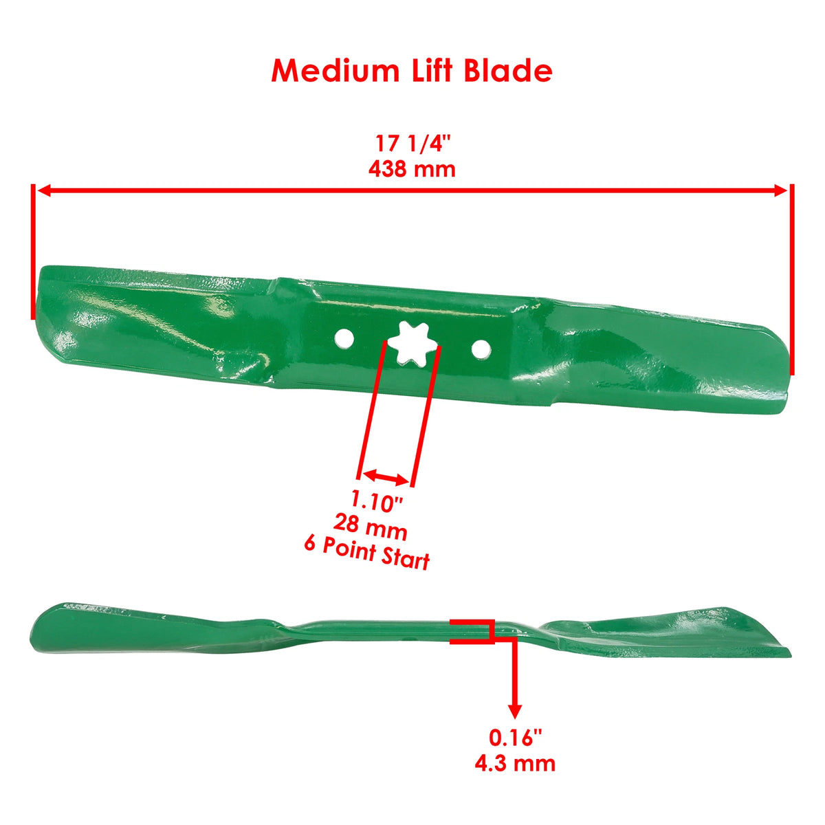 Celox 17" Medium-Lift Blade for MTD Cub Cadet (MB138+MB138 - LA)