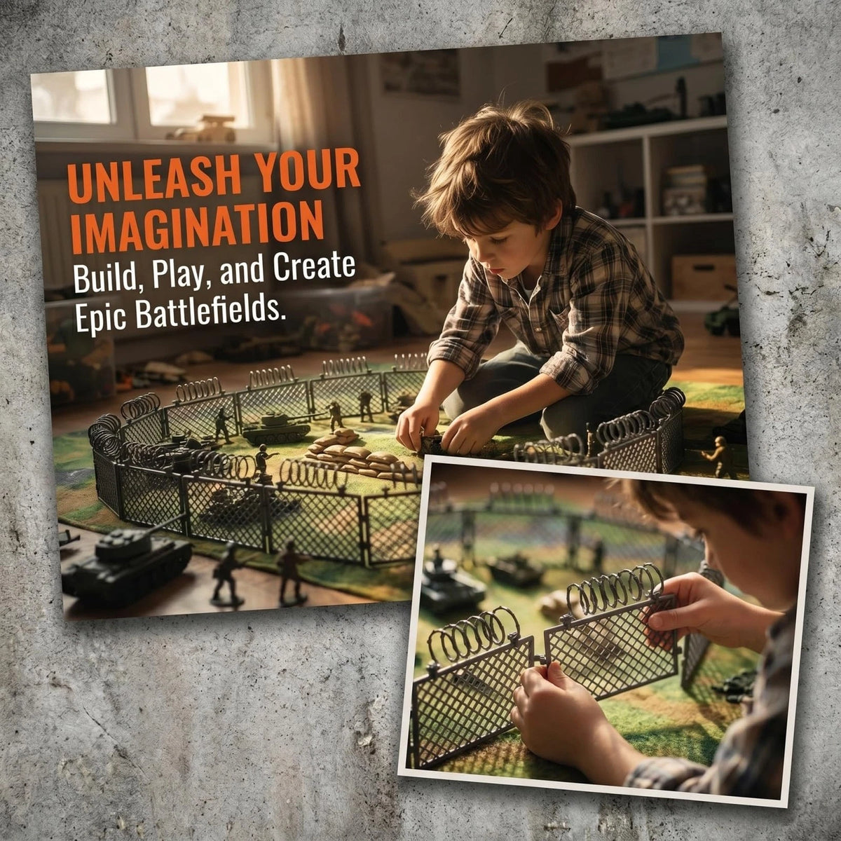 Military Toy Fence Set for Kids Model DIY Assembly