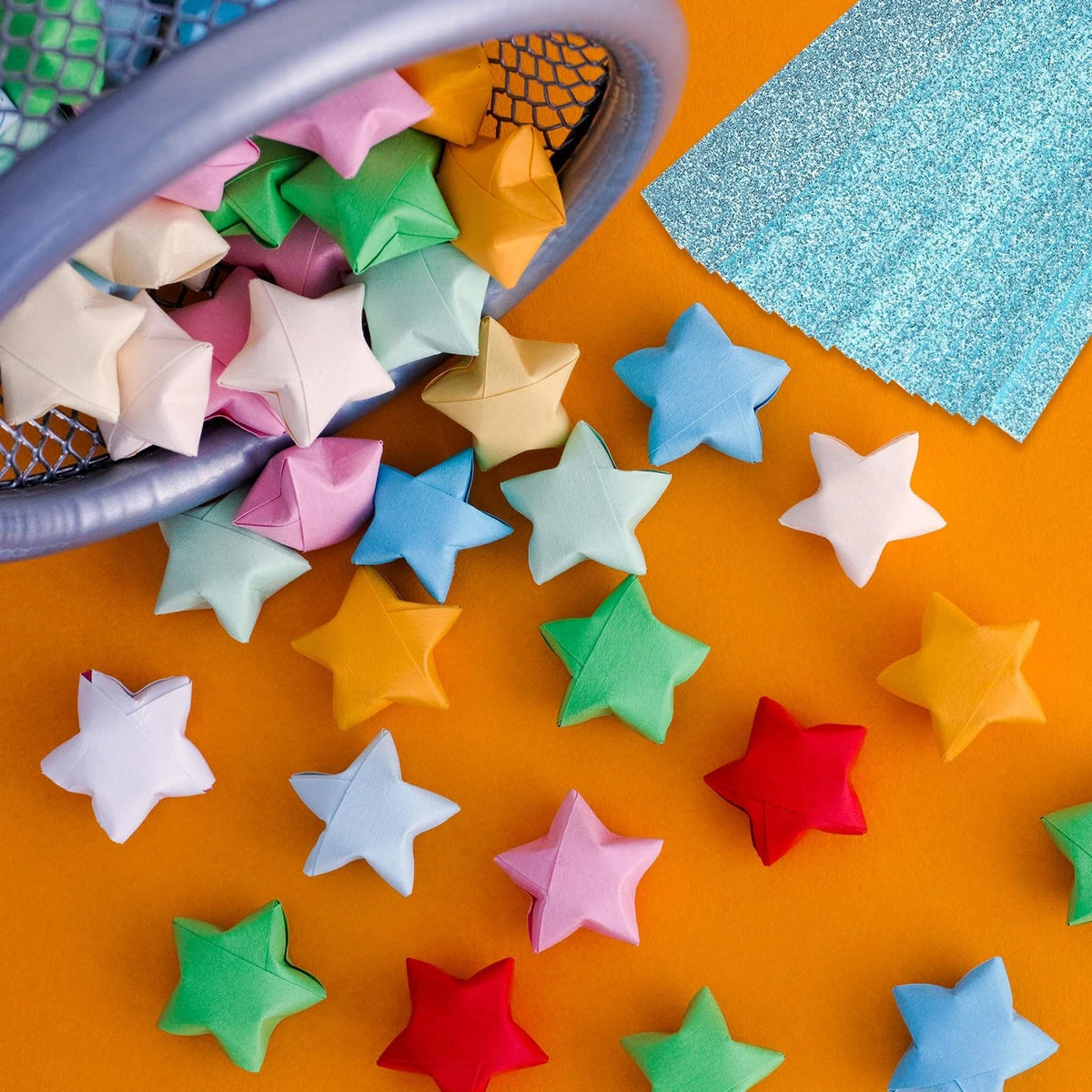 360 Sheets Origami Paper Glitter Stars 0.4 x 9.3 Inch, Gold