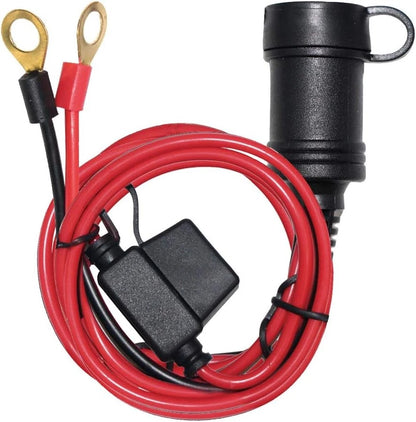 6FT 12V Cigarette Lighter Socket to Eyelet Extension Cable w/15A Fuse