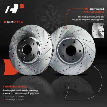 Set of 2 Front Drilled Brake Rotors for Nissan Altima Murano (2005–2006) JBR1100XPR, S-31330