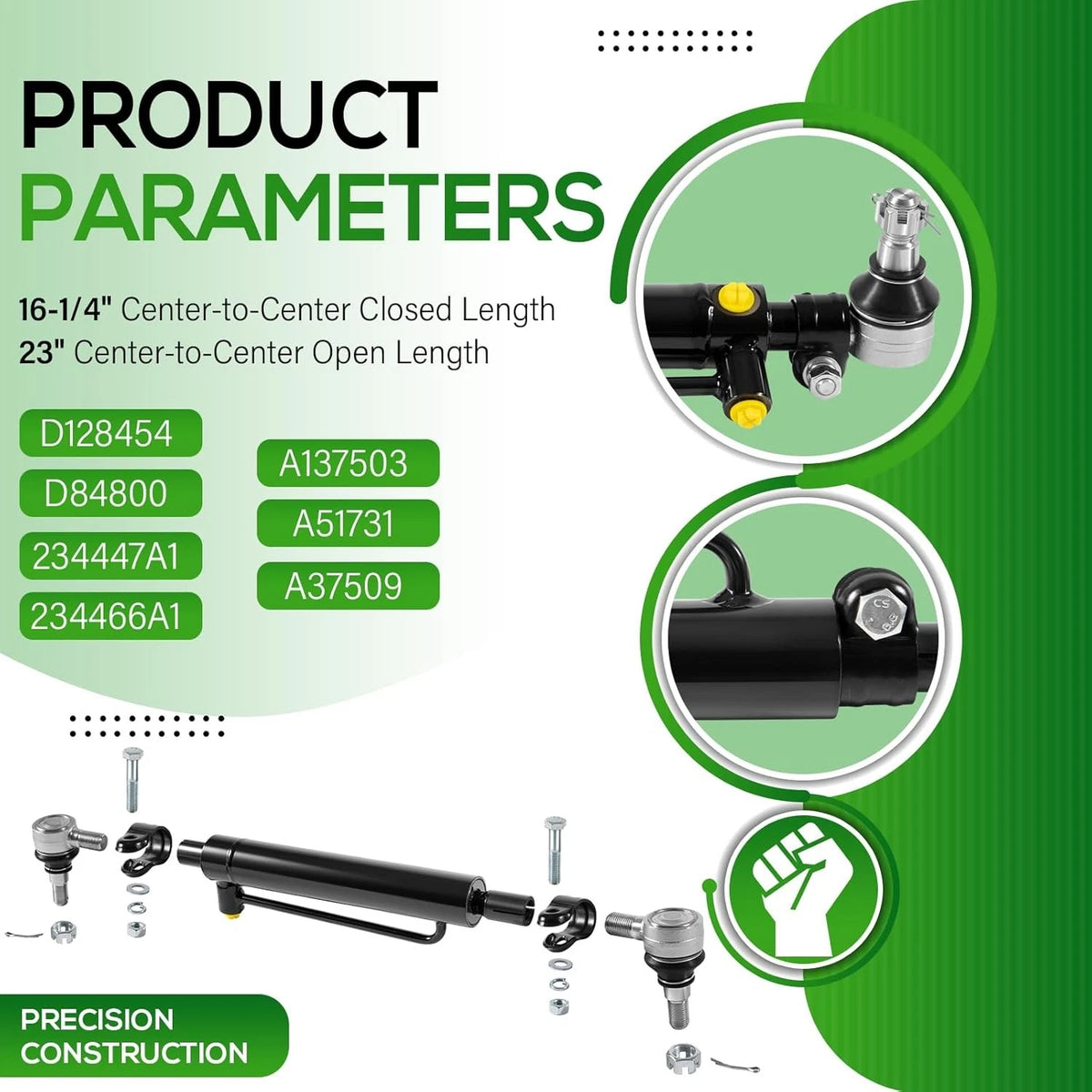 Power Steering Cylinder for Case Backhoe Loaders 480B