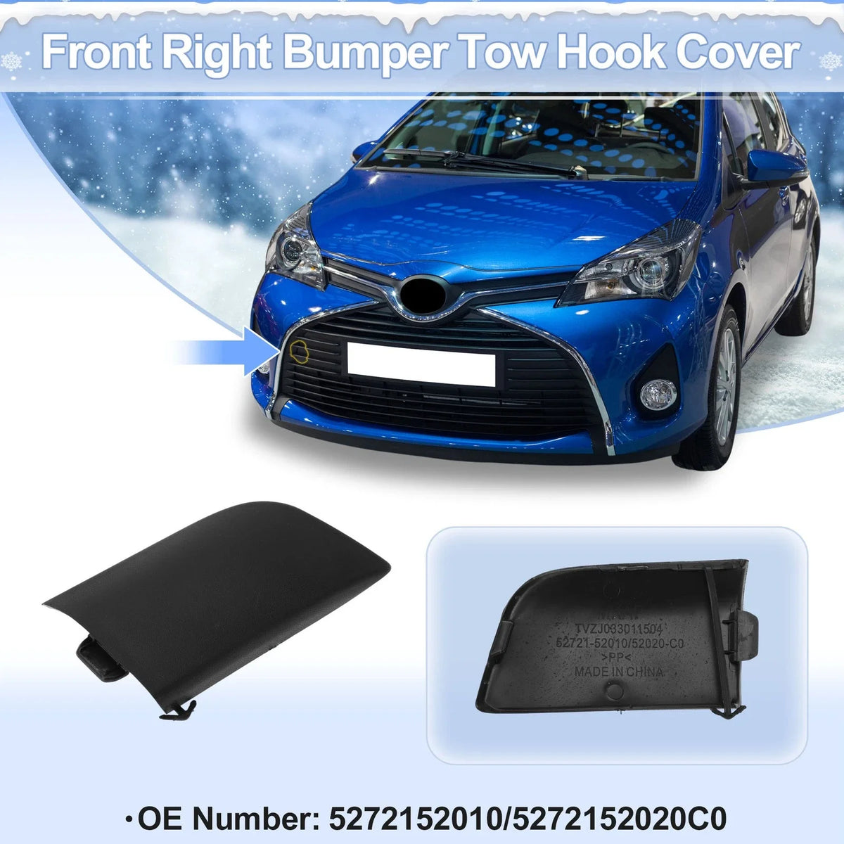 Tow Hook Cover Cap for Toyota Corolla (2007–2009) No. 5212702220